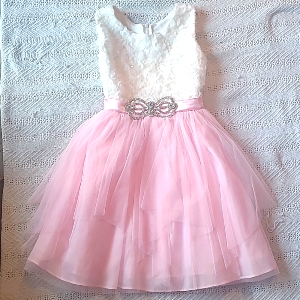Girls pink/white formal dress